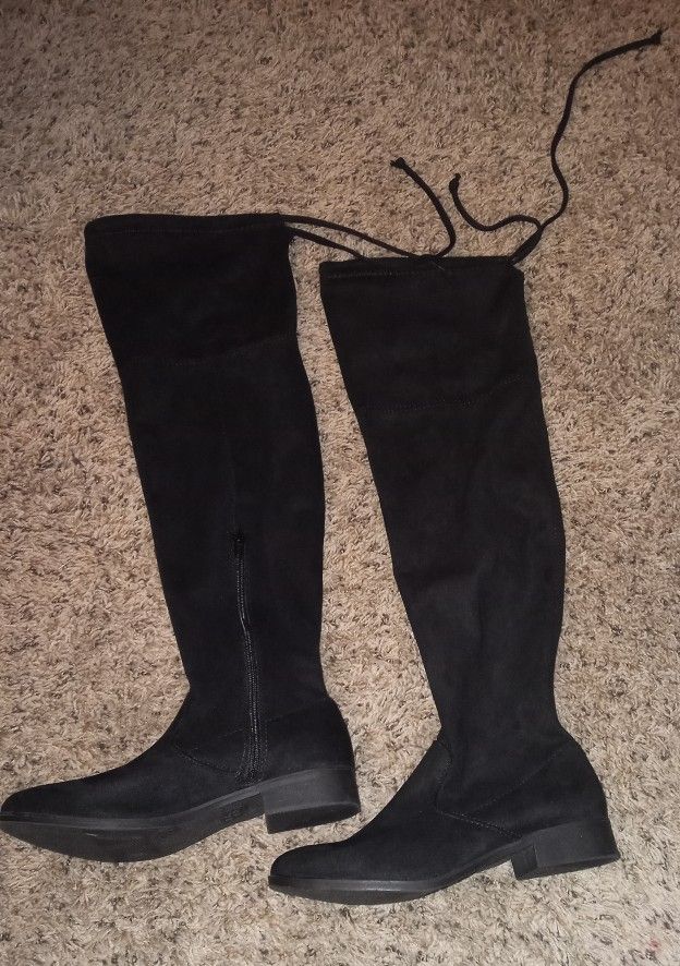 Black Thigh High Boots