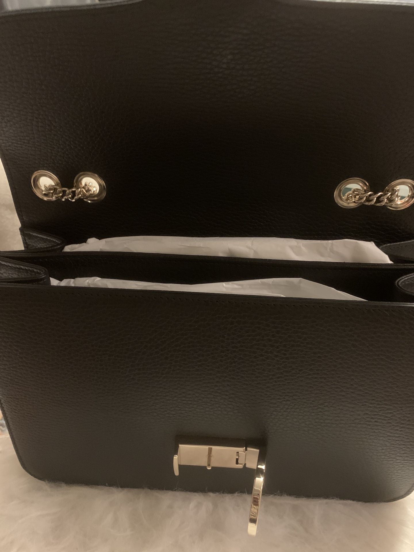GUCCI Black Leather GG Interlocking Crossbody bag