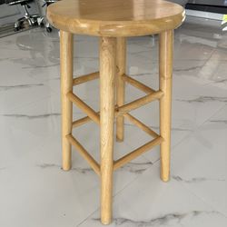 TWO wooden bar chairs/ high stools