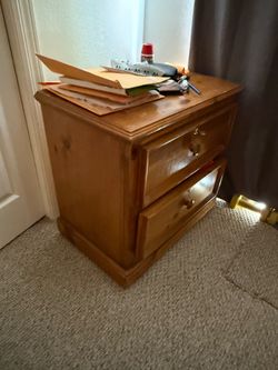 2 night stand drawer set wood finish