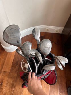 Mixed Golf Club Lot – Callaway Big Bertha Driver, Mizuno XR-9 Woods & Irons, Rescue Hybrid, Alien Sand Wedge, Putter + Bag RH
