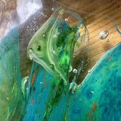 Teal Colored Fish And Coral Paperweight 