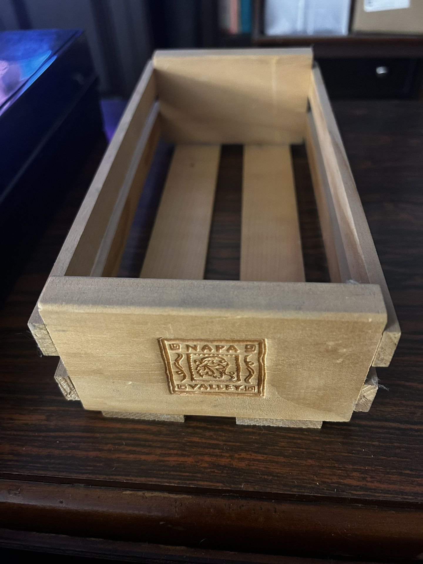 Vintage Napa Valley Wooden Cassette Tape Holder