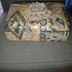 Colorful Wooden Covered Box Felt Inside And On Bottom