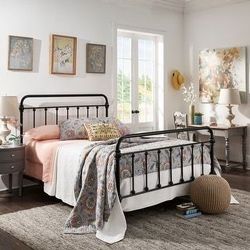 Brand New Queen size metal bed frame with headboard with footboard