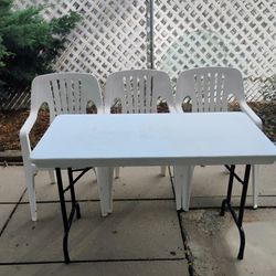 Folding Table and Set of Chairs