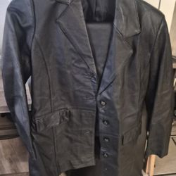 Women's Leather Jacket and Pant Set