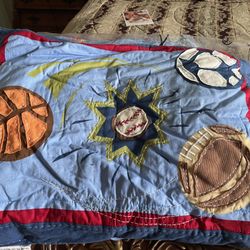 Twin Basketball Boy Quilt And Assesories 