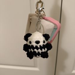 Crocheted Panda Keychain 