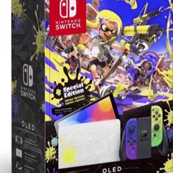 Nintendo Switch – OLED Model Splatoon 3 Special Edition. Gift set with open box and durable liner. New