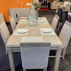 Dining Table & 6 Chairs - Modern Chic Style Dining