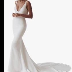 Chiffon A-line Long Simple Beach Bridal Gown
