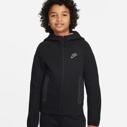 NIKE SPORTSWEAR TECH FLEECE FULL ZIP HOODIE FD3285-010 KIDS SIZE MEDIUM