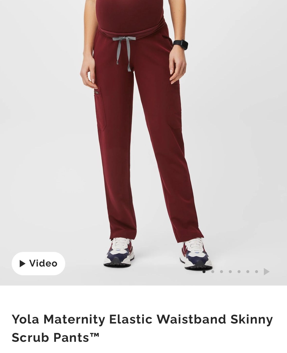 Burgundy Figs Maternity Scrub Pants 
