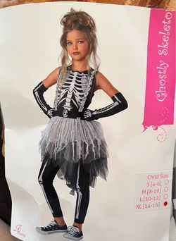 Halloween costume ghostly skeleton