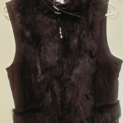 Women's Nygard Fur And Suede Vest