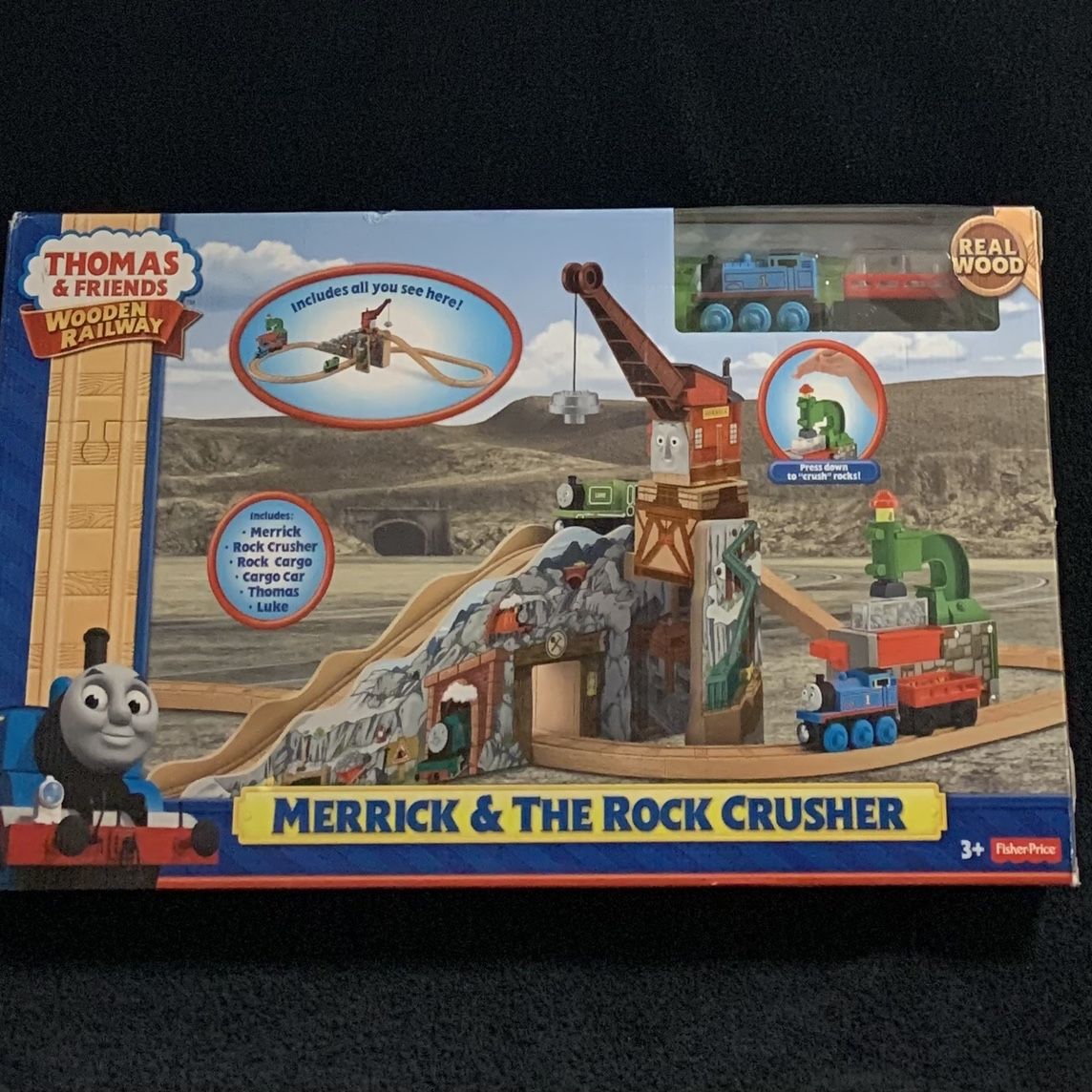 THOMAS & FRIENDS MERRICK & THE ROCK CRUSHER WOODEN RAILWAY VHTF
