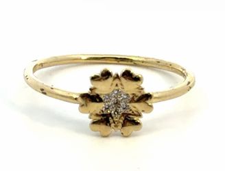 Woman’s Ladies 14k Yellow Gold CZ Cubic Zirconia Flower Ring Size 8.5 GP3118317