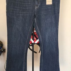 Levi's 715 Boot Cut Womens Dark Wash Jeans Stretch Waistband Size 18.5 Plus  Adjustable  waistband Slim through Hip and Thigh Stretch NW 