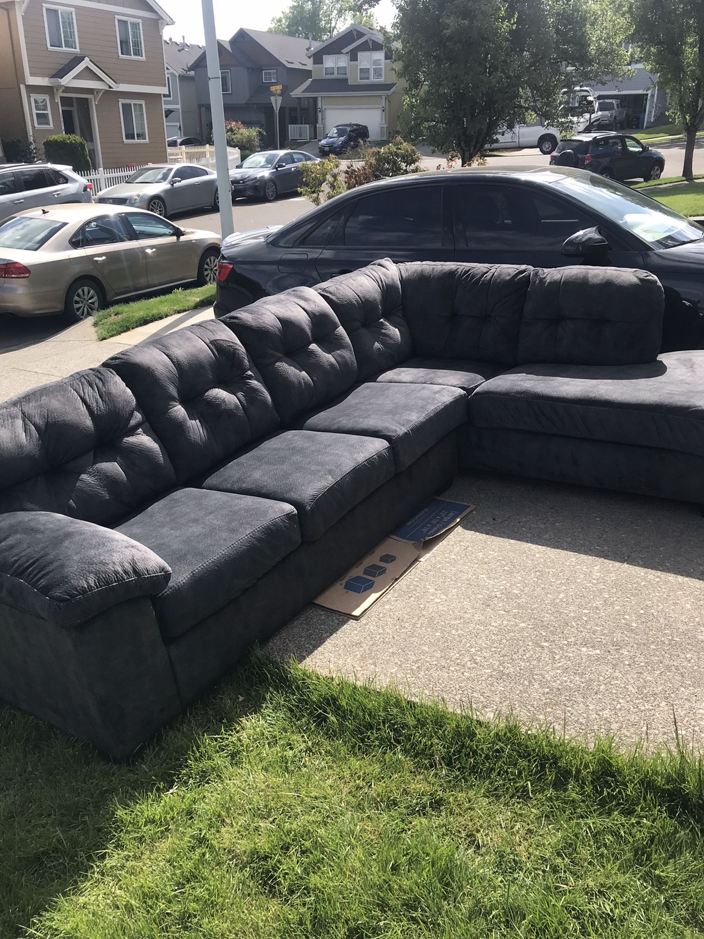 L shaped “Wanek Furniture” sectional couch