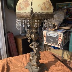 Antique  Victorian  Cherub Lamp
