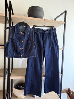Zara two piece denim set -XS