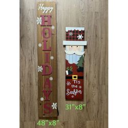 2 Merry Christmas Porch Wood Sign - Both for $4 Left: 48”x8” - $3 Right: 31”x8” -$2  Whitestone, Queens pick up Cash only
