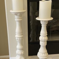 BEAUTIFUL TALL LARGE CANDLE HOLDERS (24” & 21.5”) *Candles Not Included*