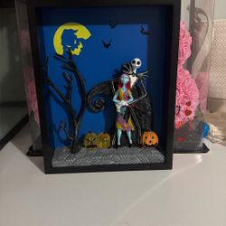 cuadro con luz de sally and jack of The Nightmare Before Christmas 