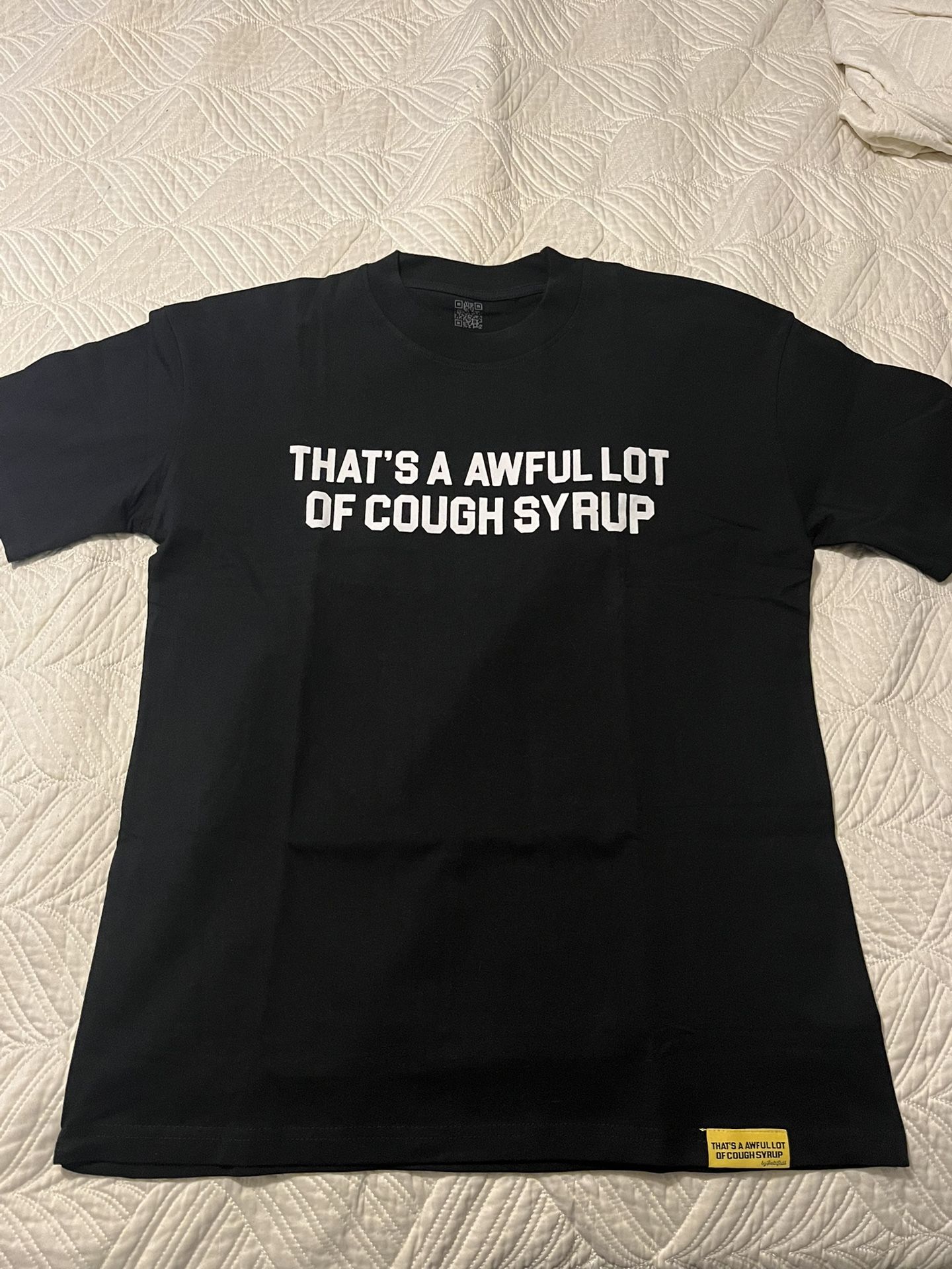 Black and white "That's a Awful Lot of Cough Syrup" cotton t-shirt #streetwear