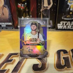 Jackson Merrill 2024 Topps Triple Thread Rookie Auto Purple /75 #RA-JM Padres