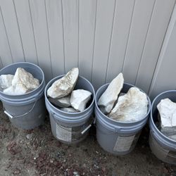 White Garden Rocks, Large Sizes, Lots Of Them, Can Be Used In Wall Or Fireplace 