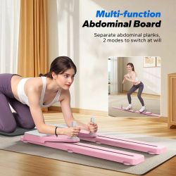 "Pilates Board, Multifunctional Abdominal Board, Portable And Foldable Pilates Reformer Pink,  NEW
