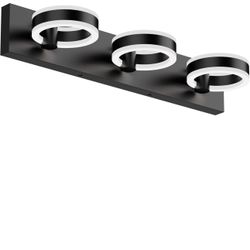  3 Light Bathroom Vanity Light Black Vanity Light Acrylic LED Up and Down Dimmable Lighting 24 inch Bathroom Light Fixtures