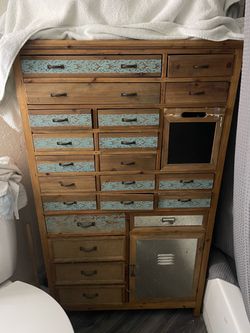 vintage-style multi-drawer storage cabinet
