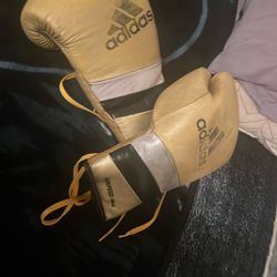 Golden Adidas Boxing Gloves