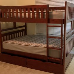 Full/Full Bunk Bed w Storage 