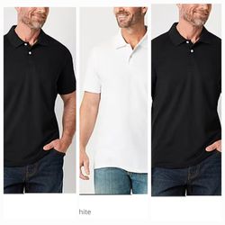 3 St. John's Bay Premium  Mens Classic Fit  Polo Shirt
 Size MED