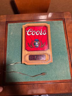 Vintage COORS Stained Glass Digital Wall Clock