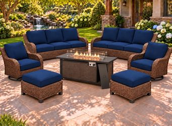 New patio set with fire pit