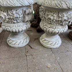 Set De 2 Macetas De Cemento 