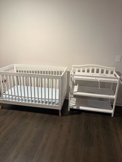 Baby crib and changing table