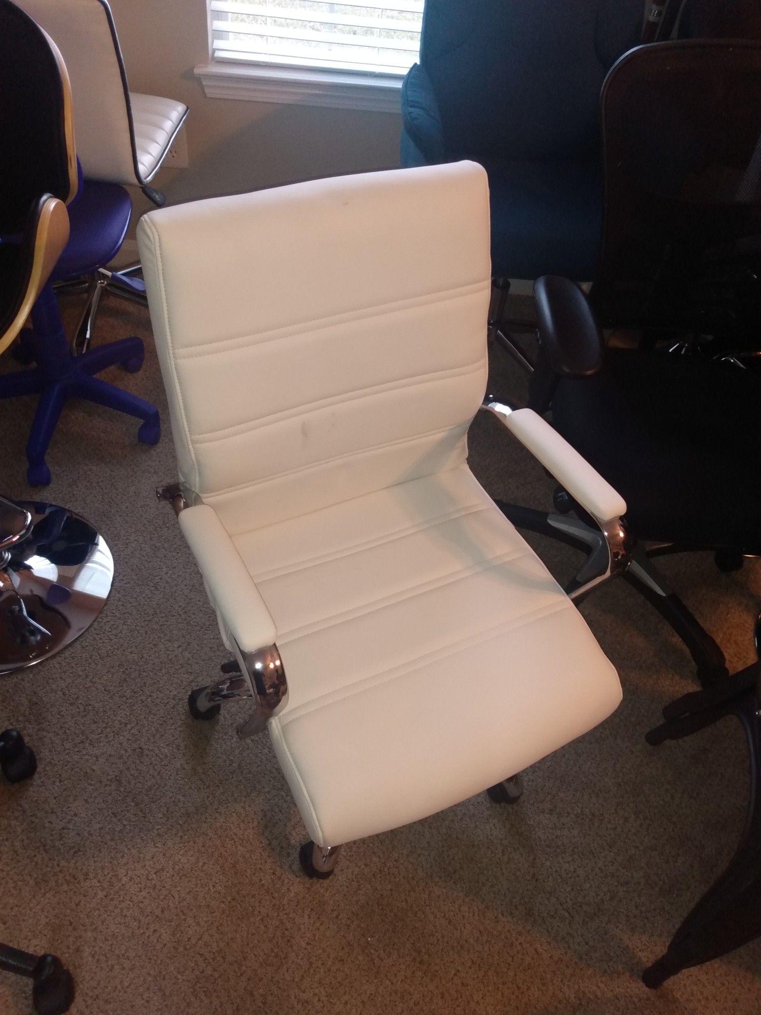 Brand New white leather office chair