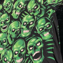 Liquid Blue Green Skull T-shirt 