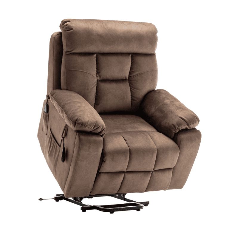 Oversized Recliner Chair, 26-inch Extra Wide Seat Big Man Recliner, Large Power Lift Chair with Heated Massage & Hidden Cup Holder