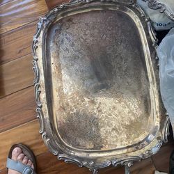 Silver plate  trays to design food