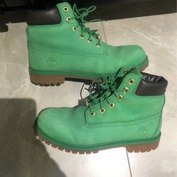 Timberland Green Boots,like New,for Girls Or Boys,size:7 $50