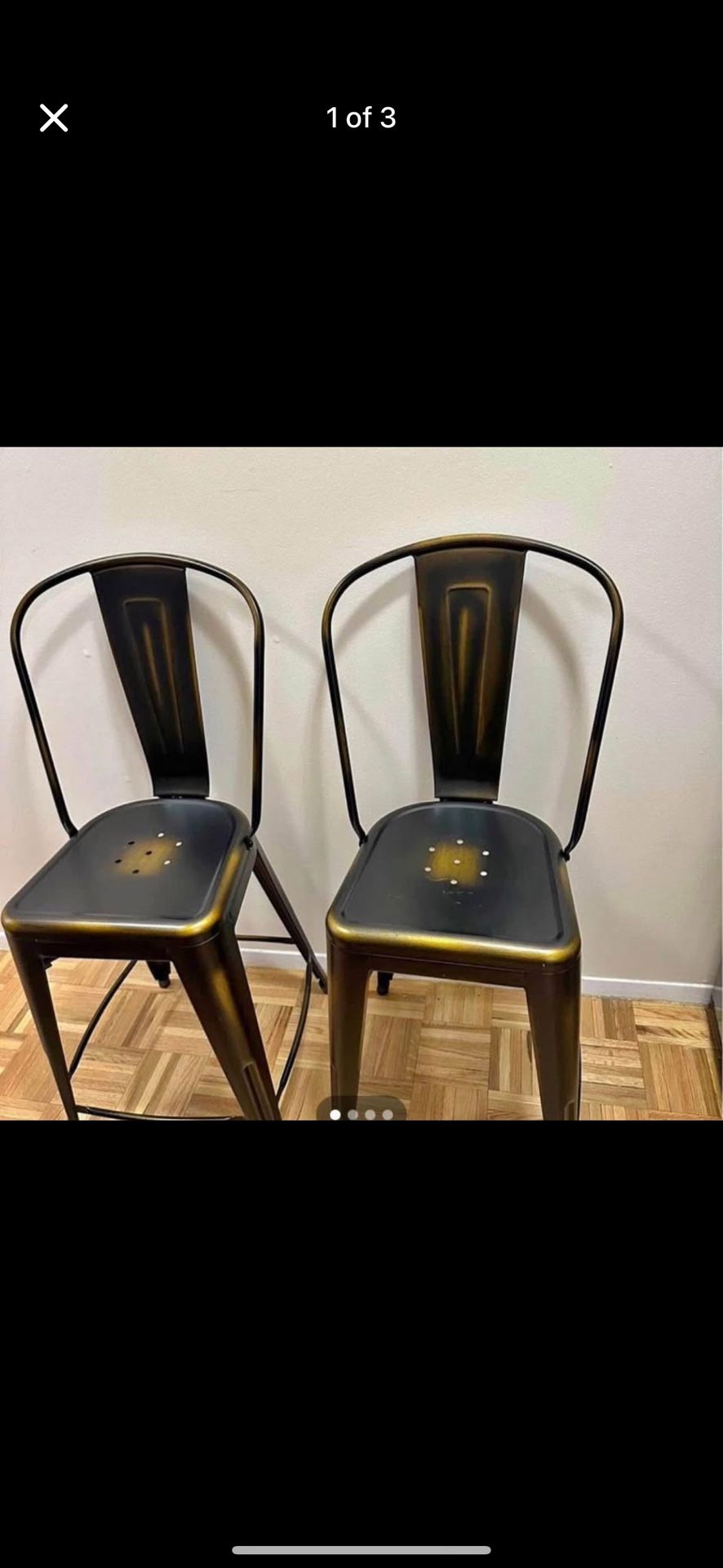 Brown and Gold Barstools, 24 Inches Height. Backs Removable. Serious Inquires only!