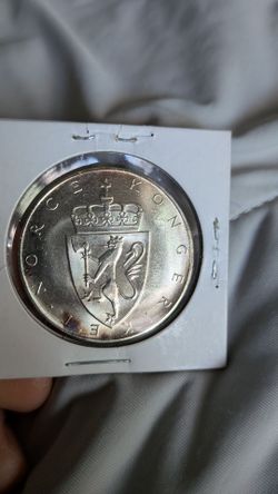 1964 Norwegian 10 kroner silver coin