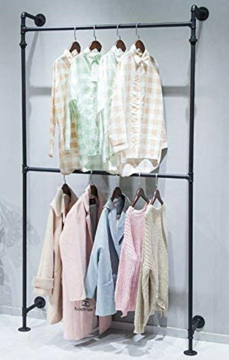 Black iron clothes rack